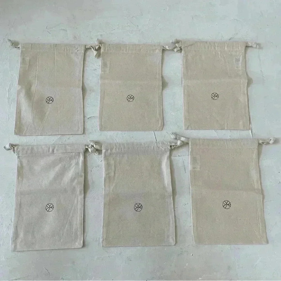 Canvas Gift Bag Dust Bag Pouch Drawstrings Bundle of 6 Japanese Pouch - Picture 1 of 9